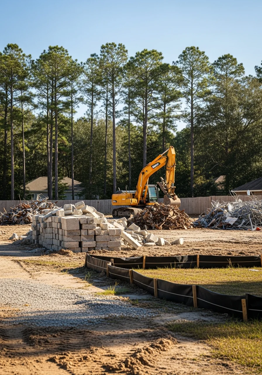 Demolition equipment and debris removal services in Horry County, South Carolina