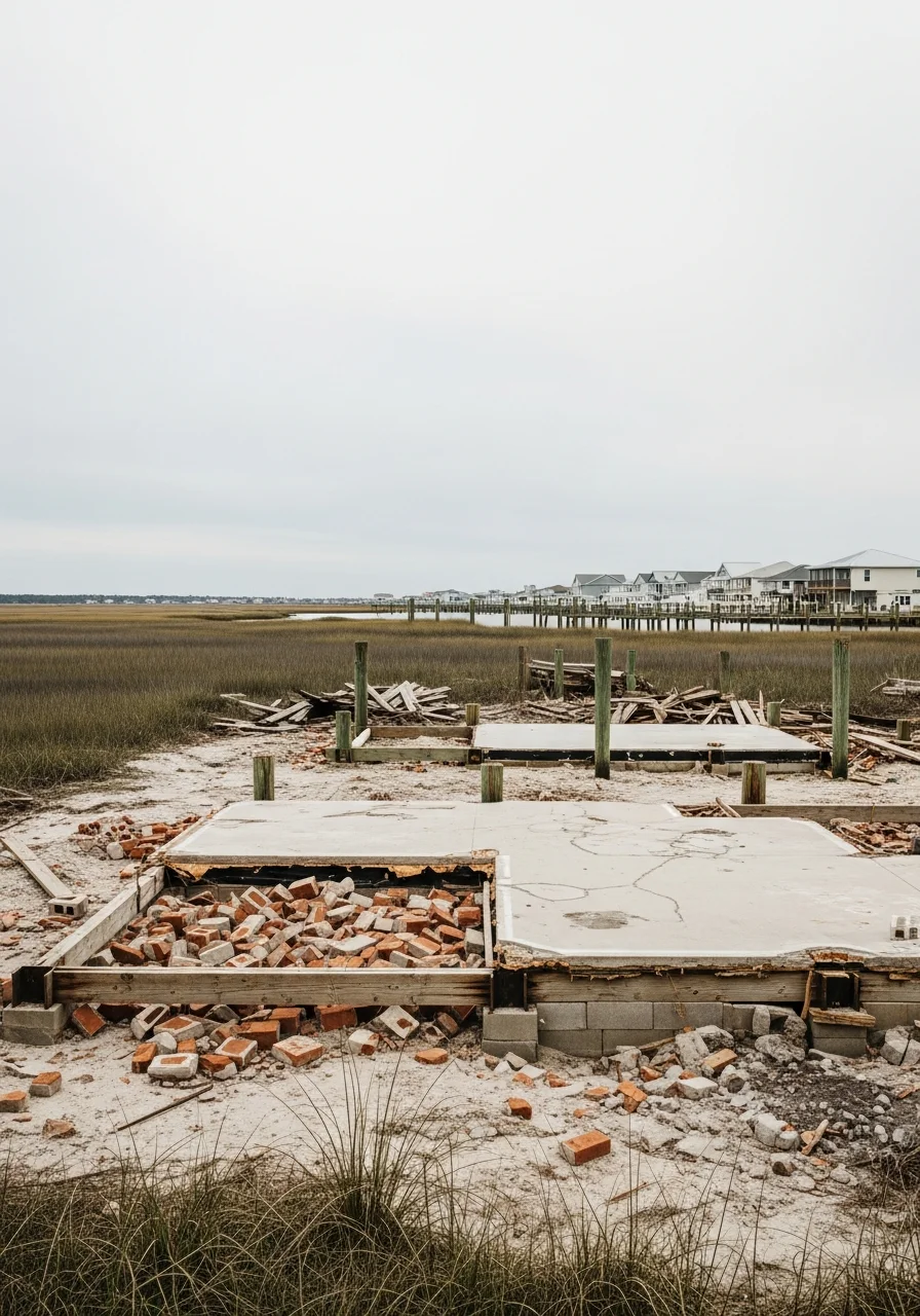 Close-up of a Murrels Inlet waterfront or near-water home exterior with professional coastal finishing.