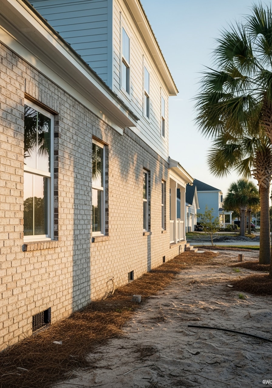 Detail of well-maintained Myrtle Beach property exterior with professional finishing.